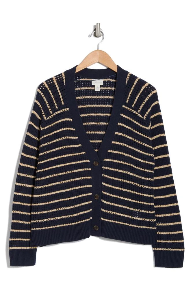 Caslon Pointelle V-Neck Cardigan 3