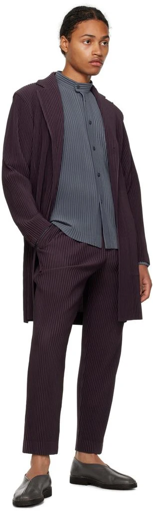 HOMME PLISSÉ ISSEY MIYAKE Purple Single-Breasted Coat 4