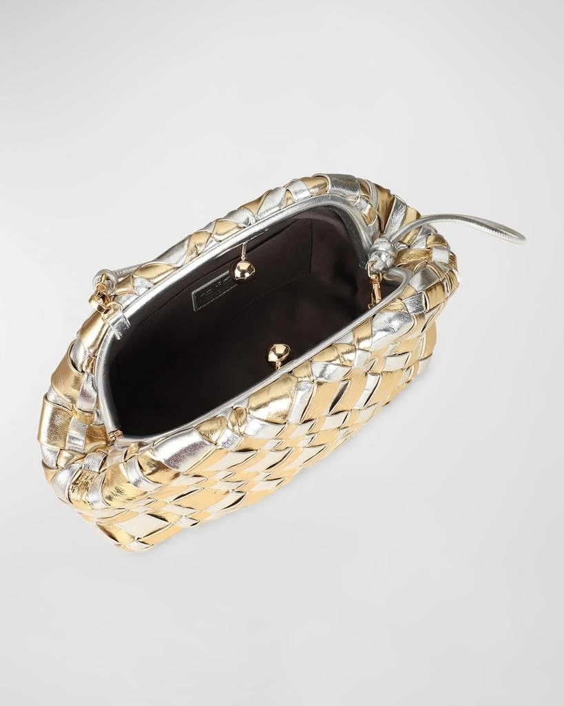 Rafe Aya Frame Metallic Leather Clutch Bag 3