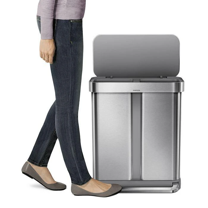 simplehuman 58 Liter Recycling Kitchen Trash Can with Liner Pocket 4