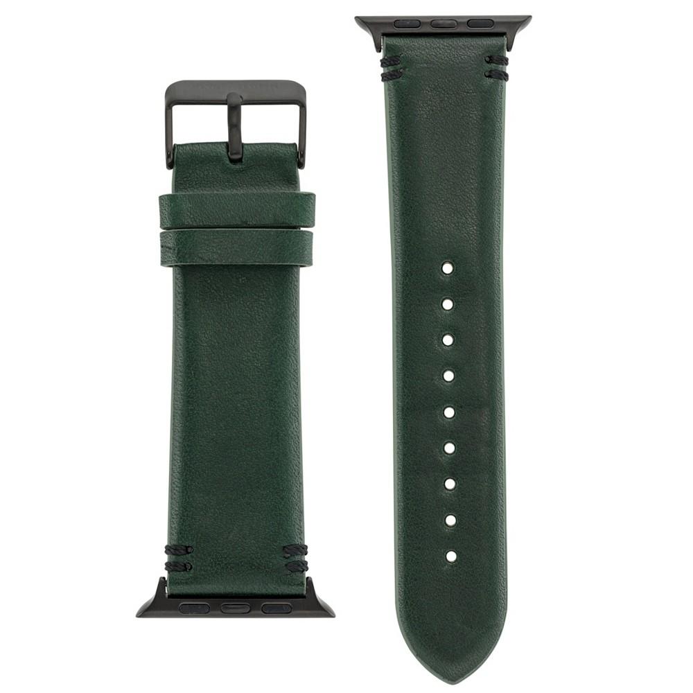 Vince Camuto Men's Dark Green Premium Leather Band Compatible with 42mm, 44mm, 45mm, Ultra, Ultra2 Apple Watch