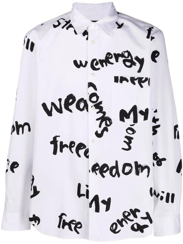 NA White Freedom graphic-print shirt