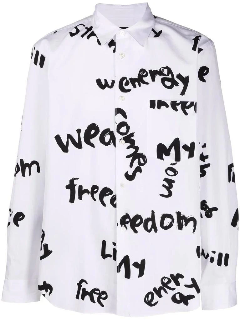 NA White Freedom graphic-print shirt 1