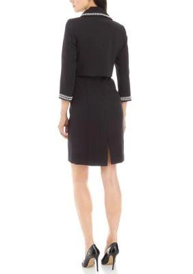 Tahari Nested Suit Beaded Jacket And Dress 2
