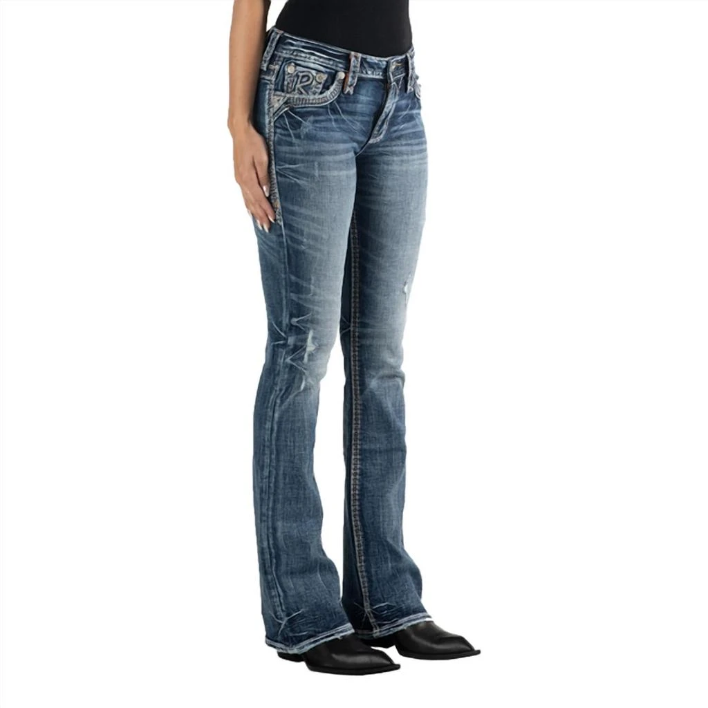 Rock Revival Rock Revival - Stephano Faux Flap Boot Cut Distressed Jean - "34 Inseam 2