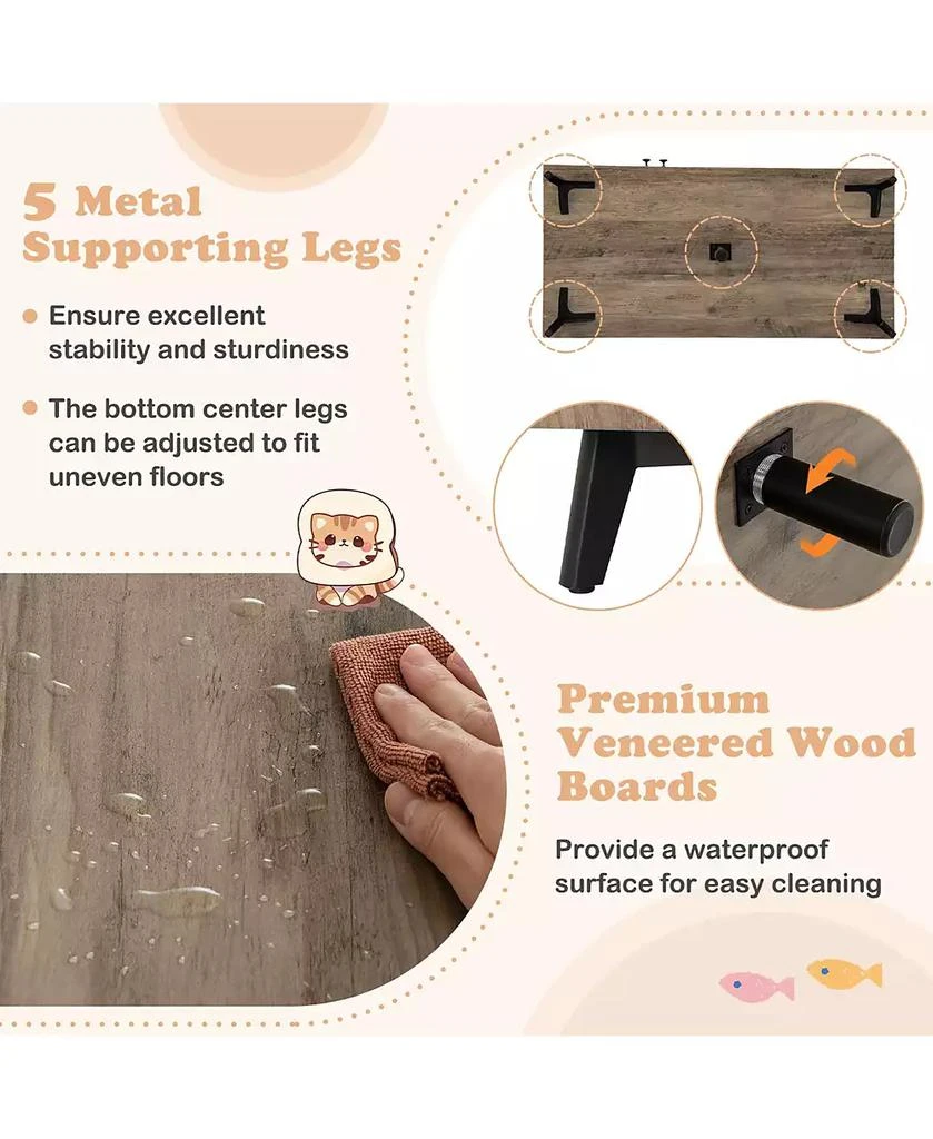 Gymax Cat Litter Box Enclosure 5-in-1 Enlarged Cat Litter Cabinet Furniture 10