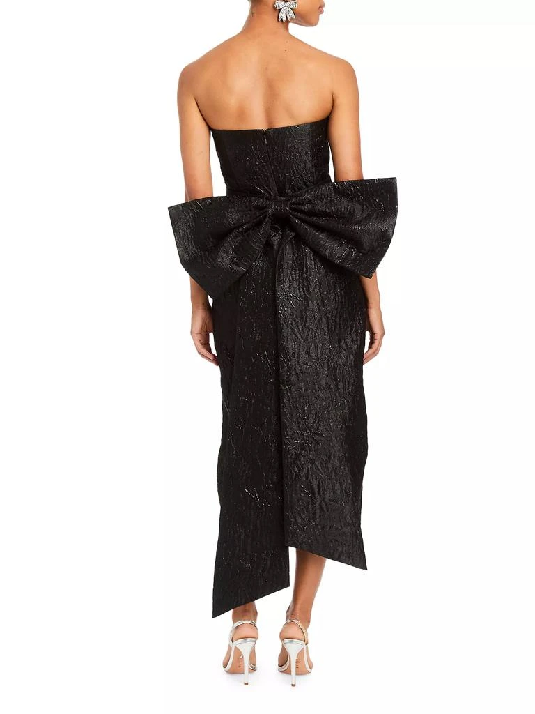 Mestiza New York Lorena Bow Jacquard Strapless Midi-Dress 4