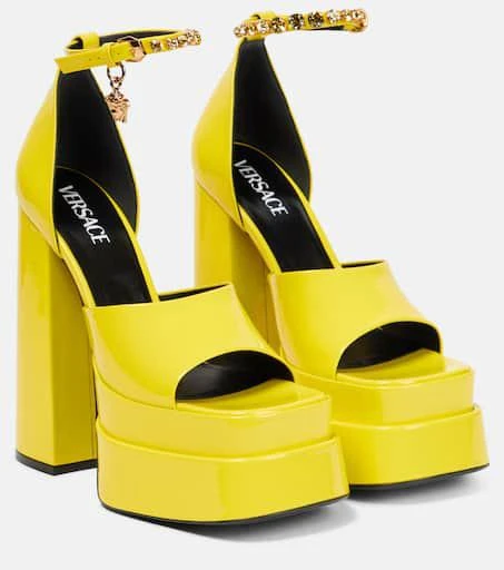Versace Medusa Aevitas patent leather platform sandals 1