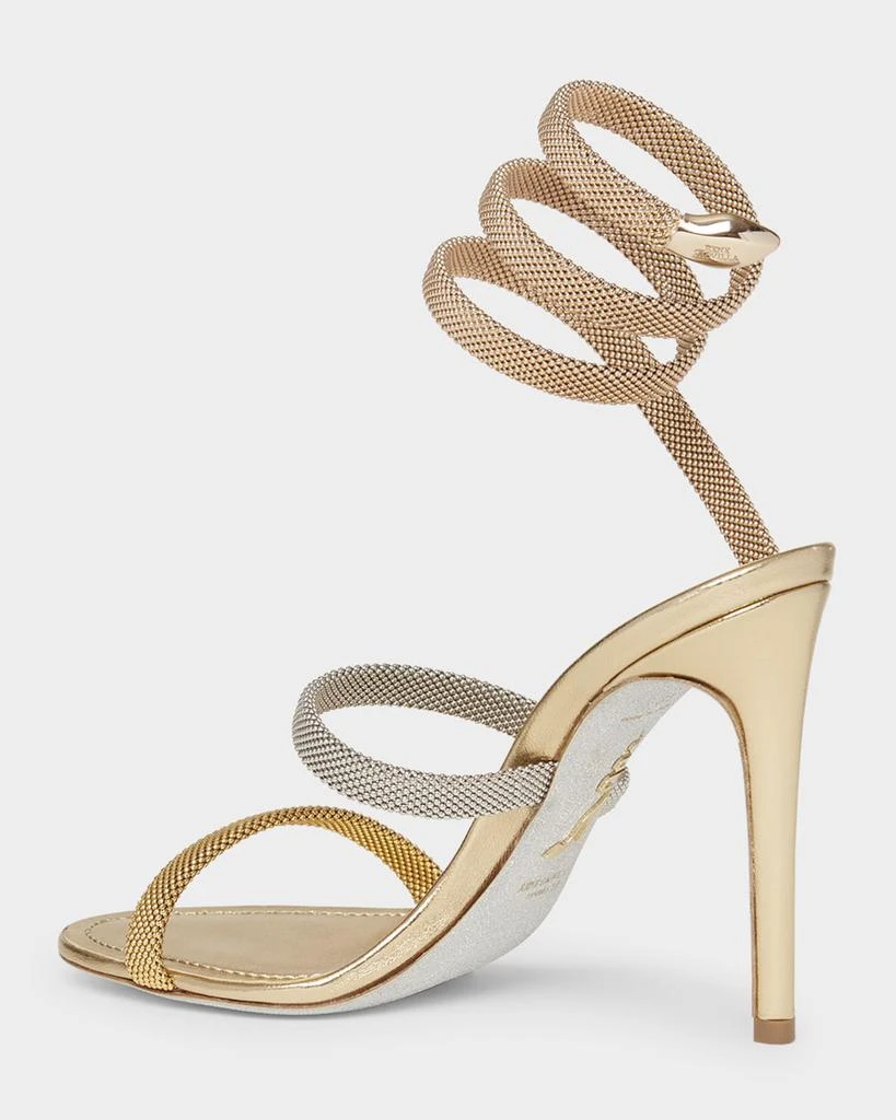 Rene Caovilla Cleo Gold-Filled Brass Snake-Wrap Sandals 2