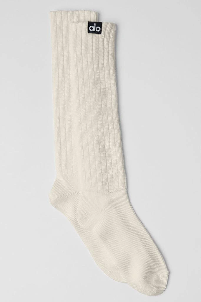 Alo Unisex Scrunch Sock - Bone 1