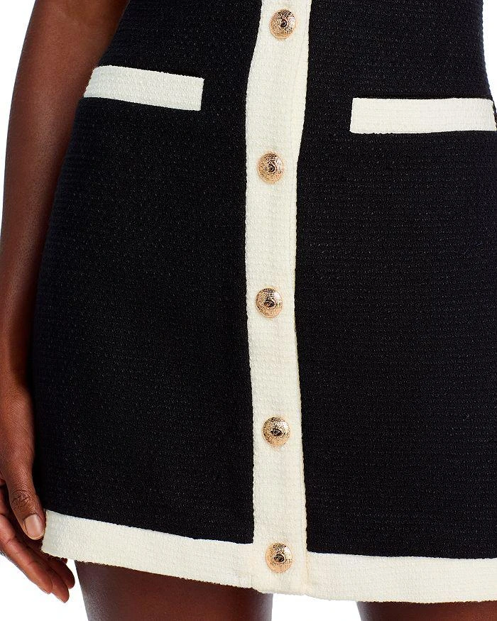 AQUA Tweed Short Sleeve Mini Dress - Exclusive 5