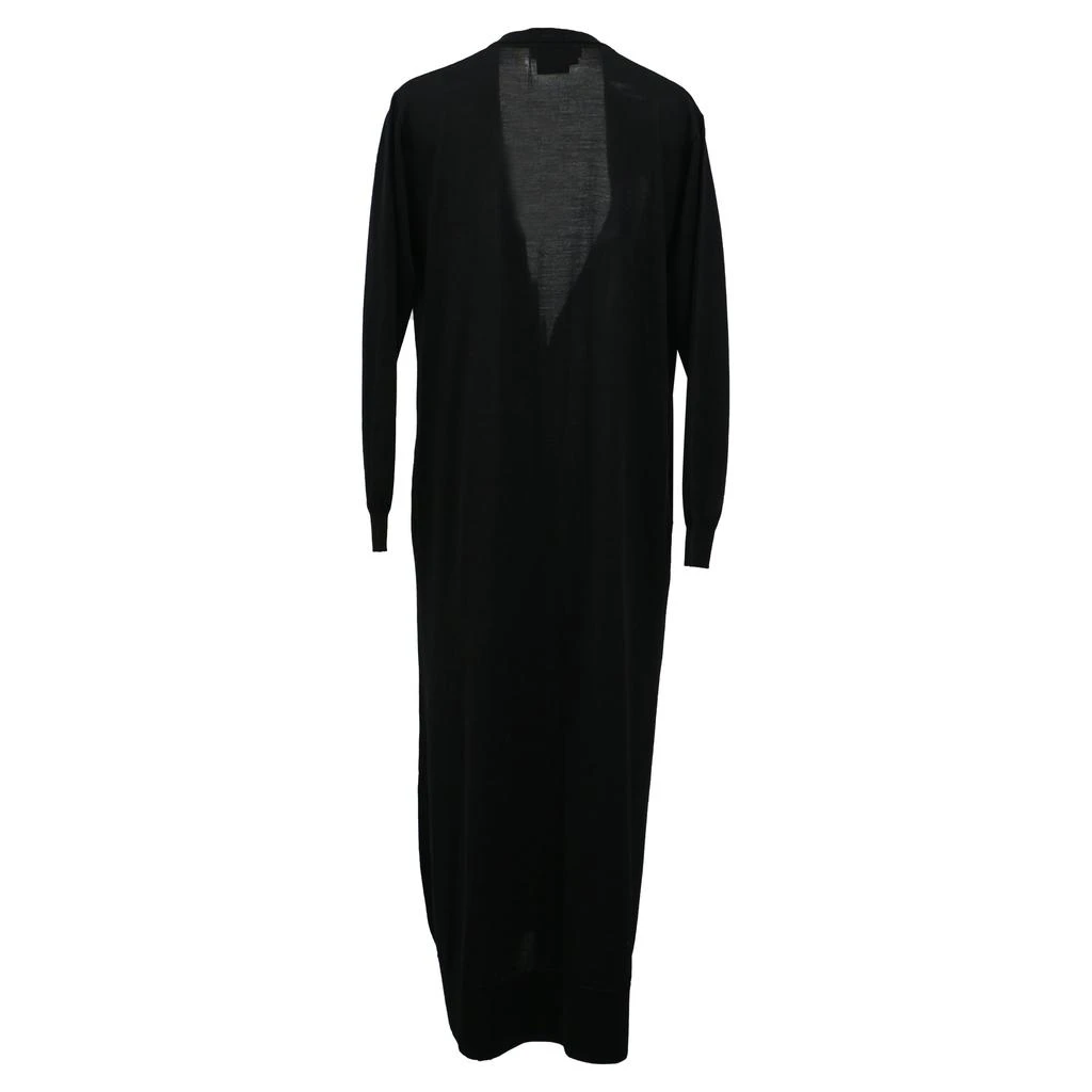 Salvatore Ferragamo Ferragamo V-neck Long Cardigan in Black Virgin Wool 3