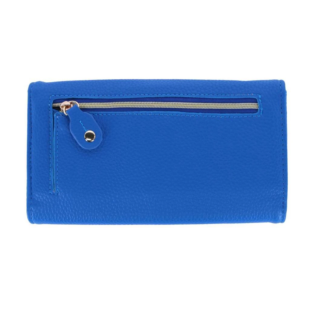 Buxton Women's Solid Colored Vegan Leather Bianca Clutch Wallet 12