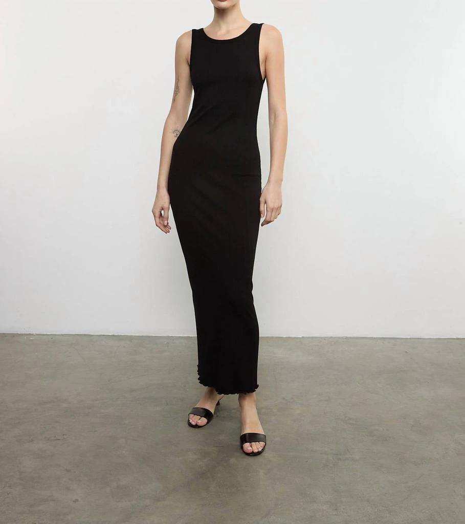 strapless open back dress Cotton Resort Tank Dress in Black main image 0