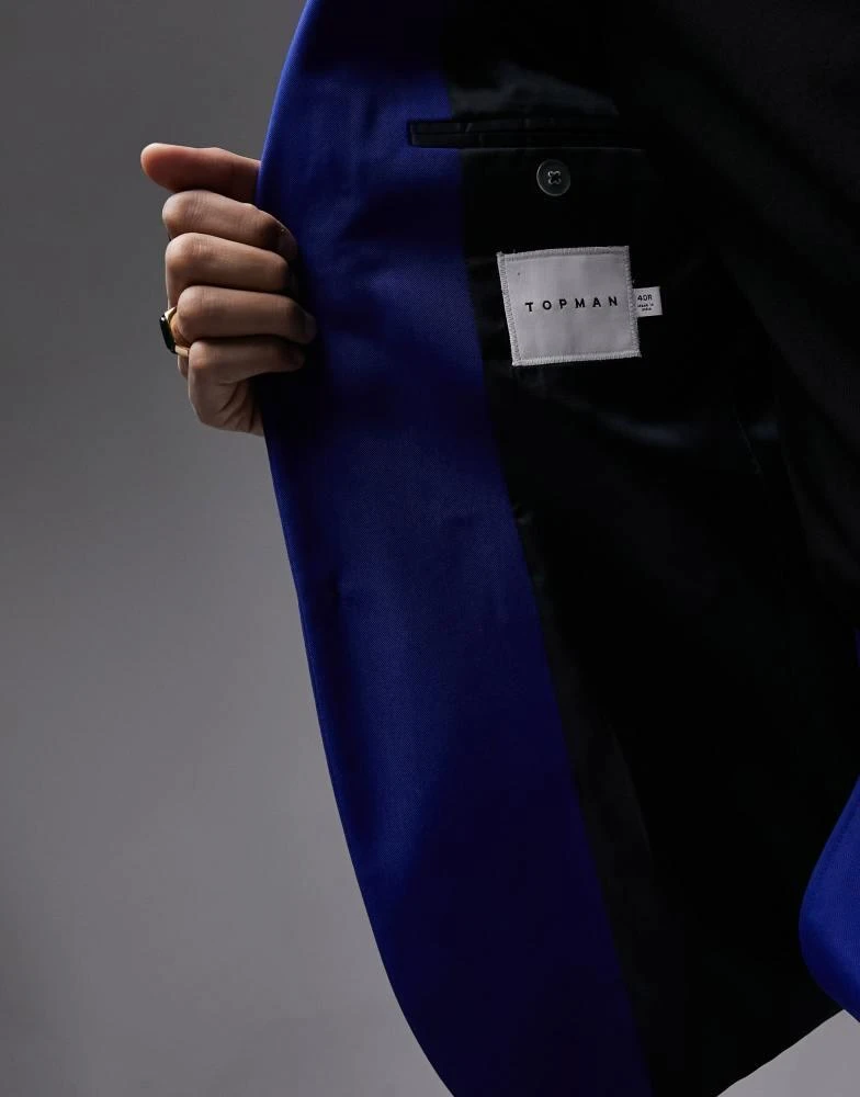 Topman Topman Premium slim suit jacket in blue 4