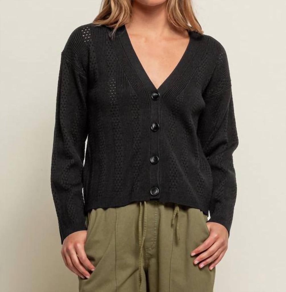 Red Haute Pointelle Cardigan