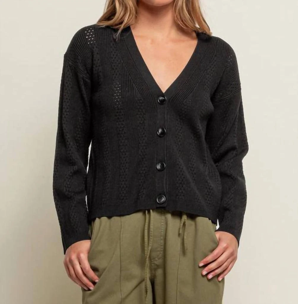 Red Haute Pointelle Cardigan 1