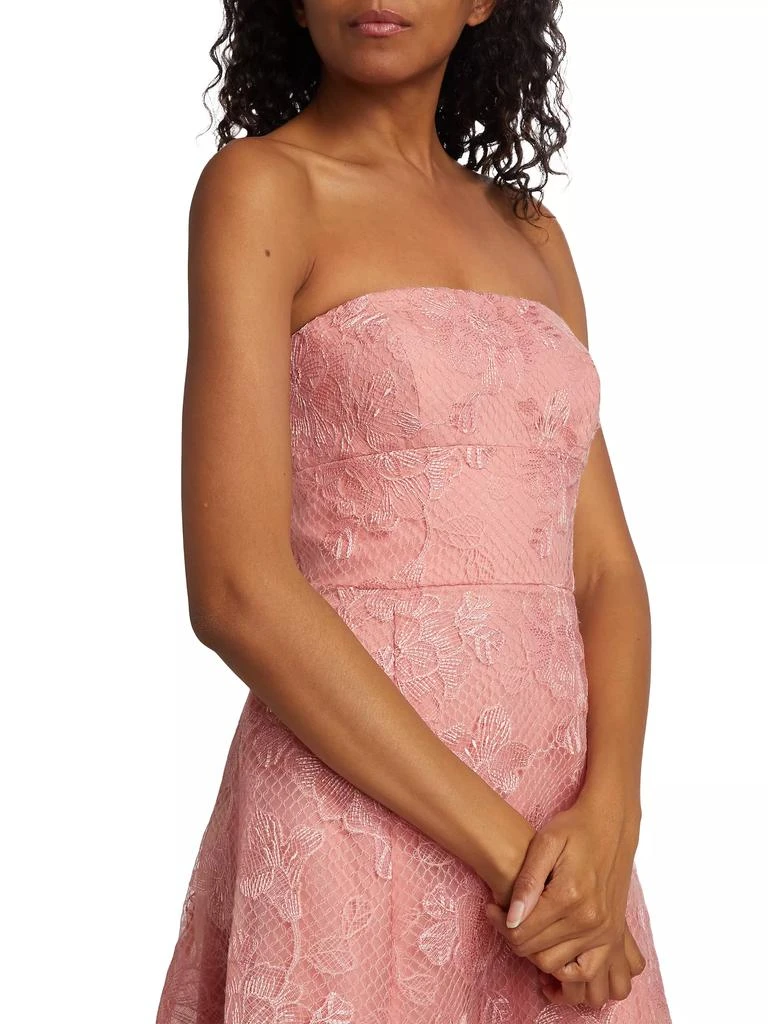 Monique Lhuillier Louisa Lace Strapless Cocktail Dress 6