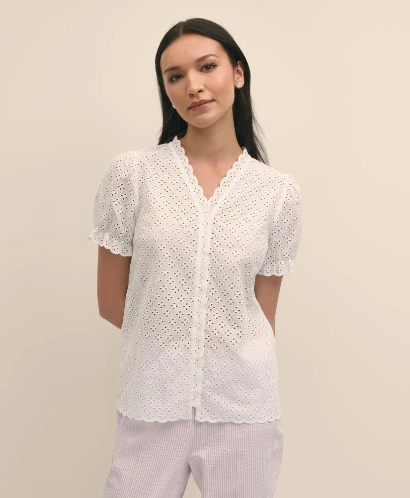 Brooks Brothers Cotton Eyelet Short-Sleeve Shirt 3