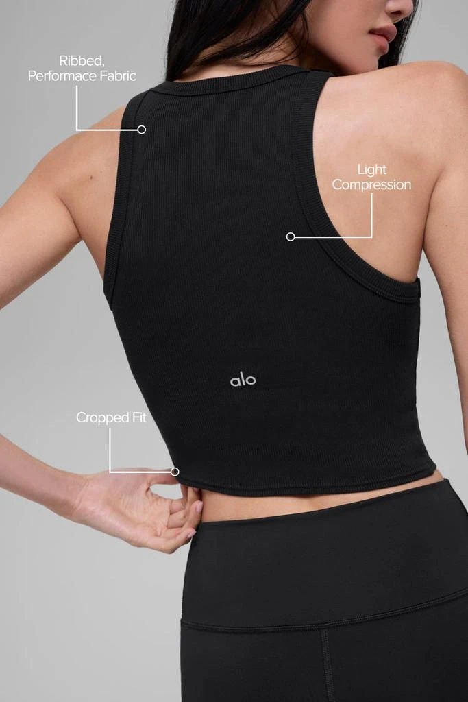 Alo Goddess Ribbed Go-To Tank - Burgundy Truffle 2