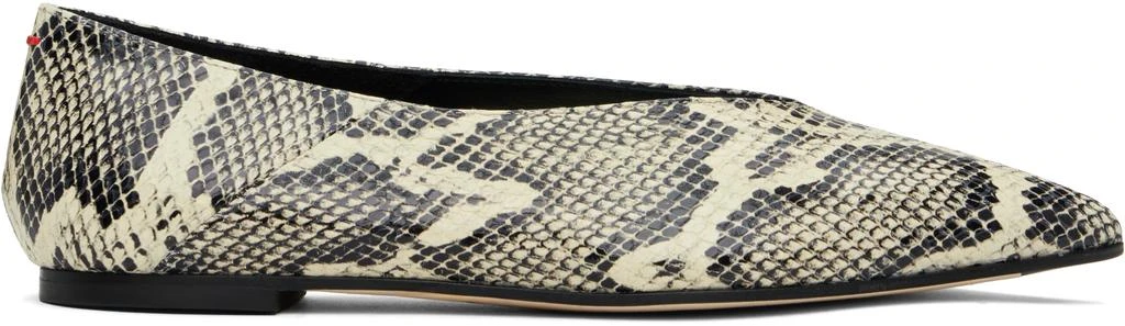 AEYDE Beige & Black Moa Leather Ballerina Flats 1
