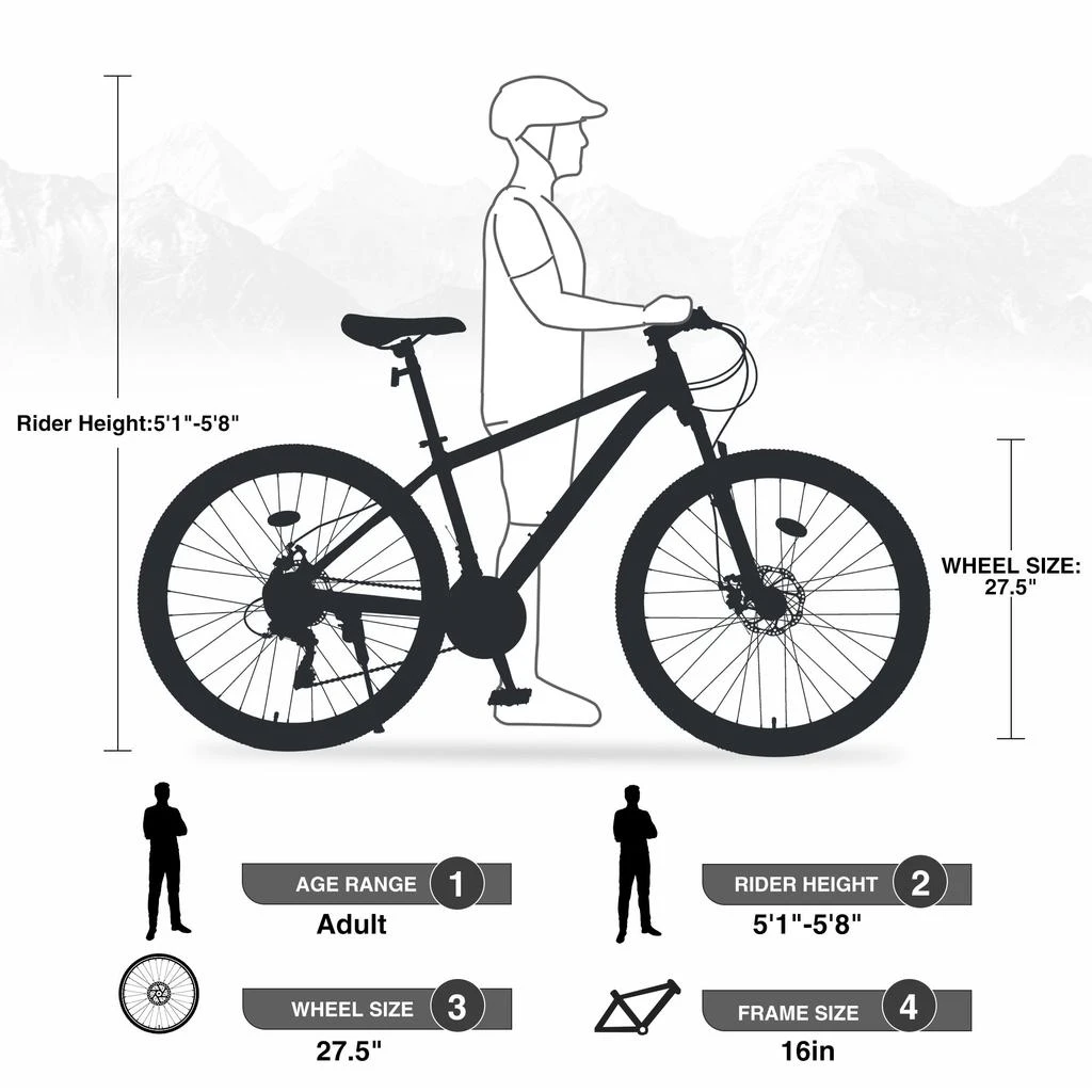 Streamdale Furniture Streamdale 27.5" MTB, 21-Speed, All-Terrain, Aluminum Alloy Frame 3