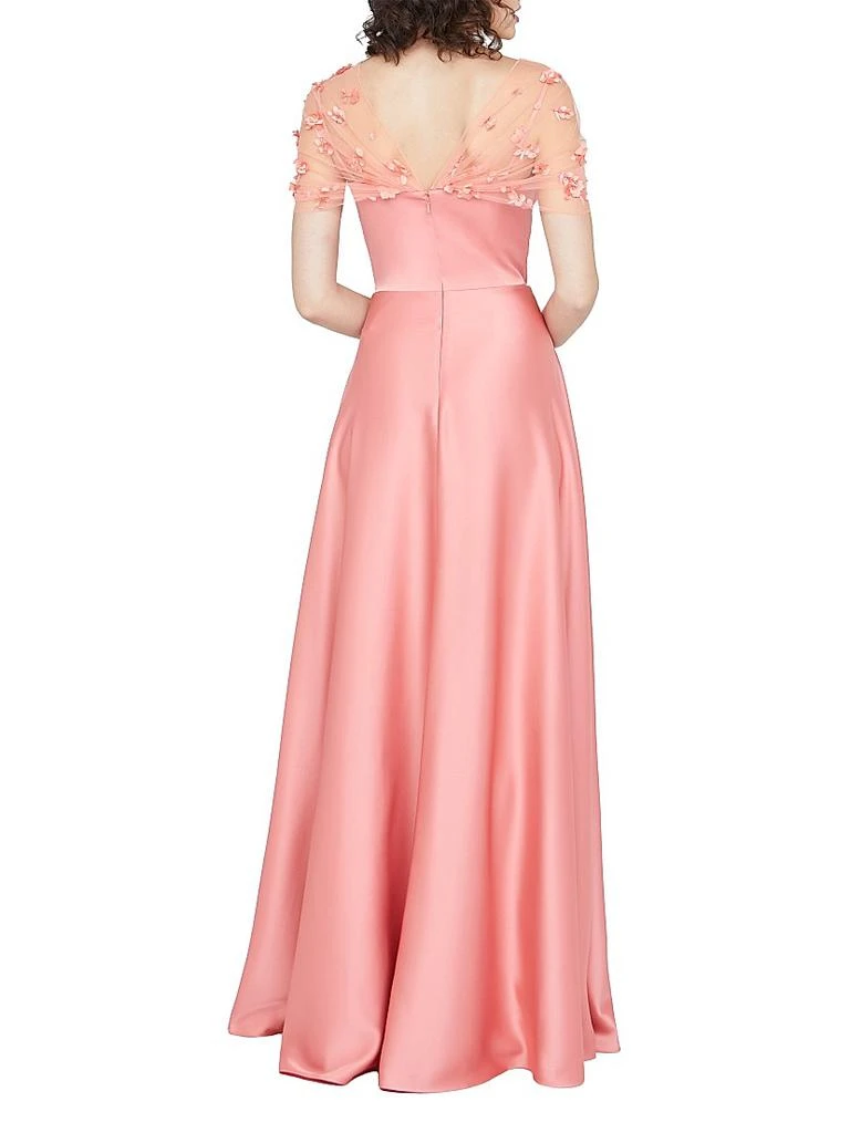 shawl a-line dress Aria White Asymmetrical Shawl & Tulle Panel Dress Set main image 1