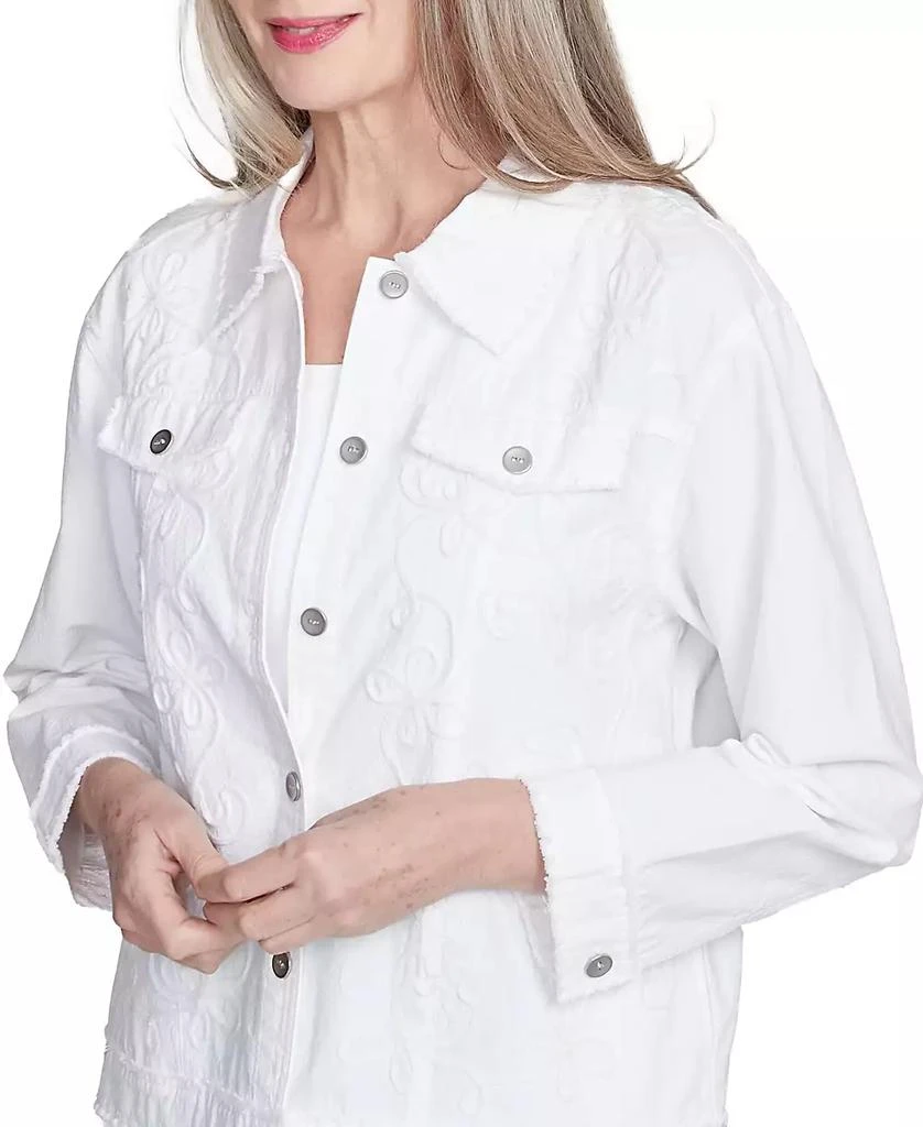 Alfred Dunner Women's Rise Shine Soutache Fringe Long Sleeve Trim Jacket 5