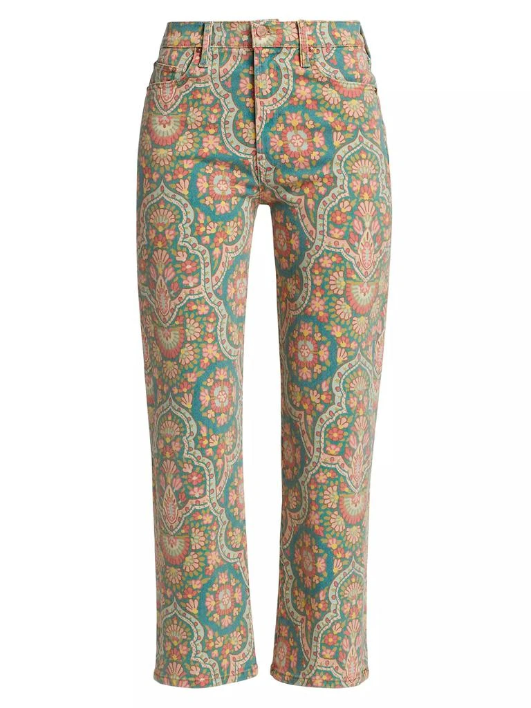 MOTHER Rambler Printed Ankle-Crop Jeans 1