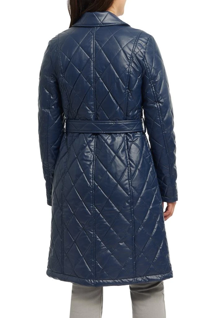 Badgley Mischka Quilted Faux Leather Trench Coat 2