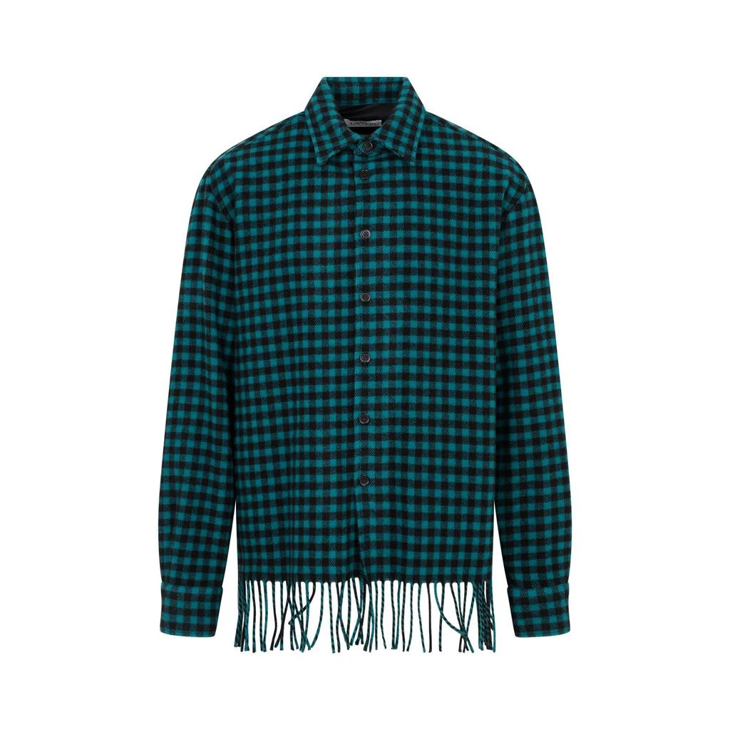 Lanvin Lanvin Checked Fringed Hem Shirt 1