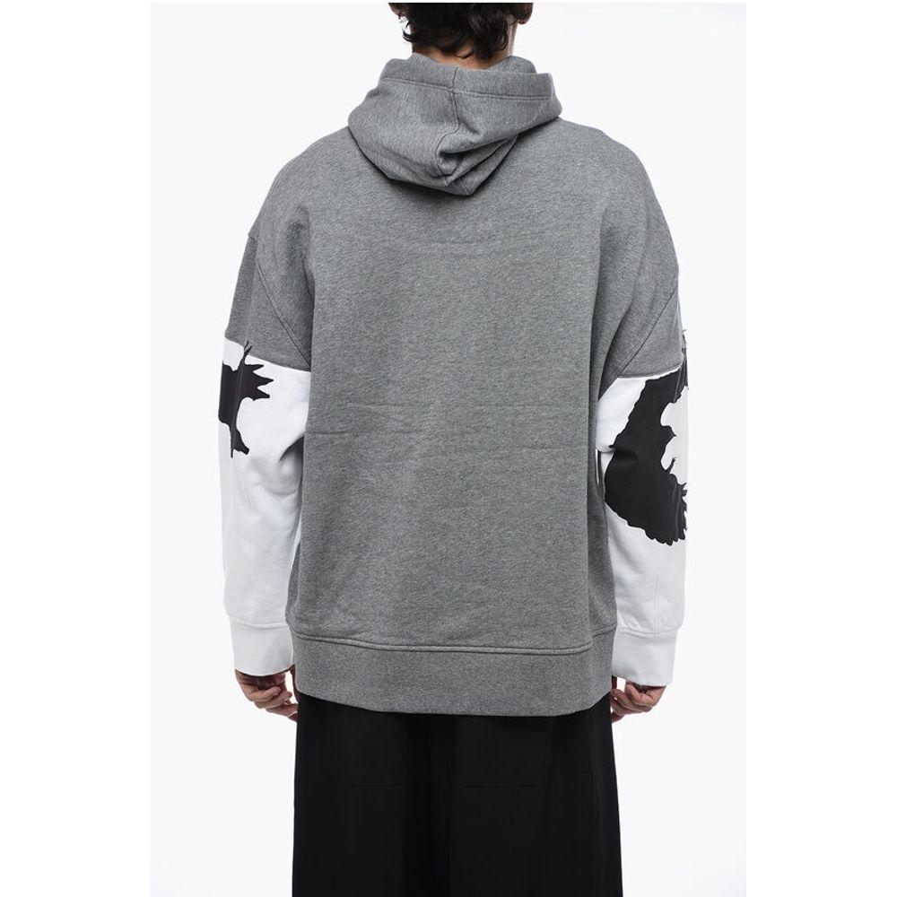 Neil Barrett Fleeced Cotton Hoodie with Suede Men's Patches