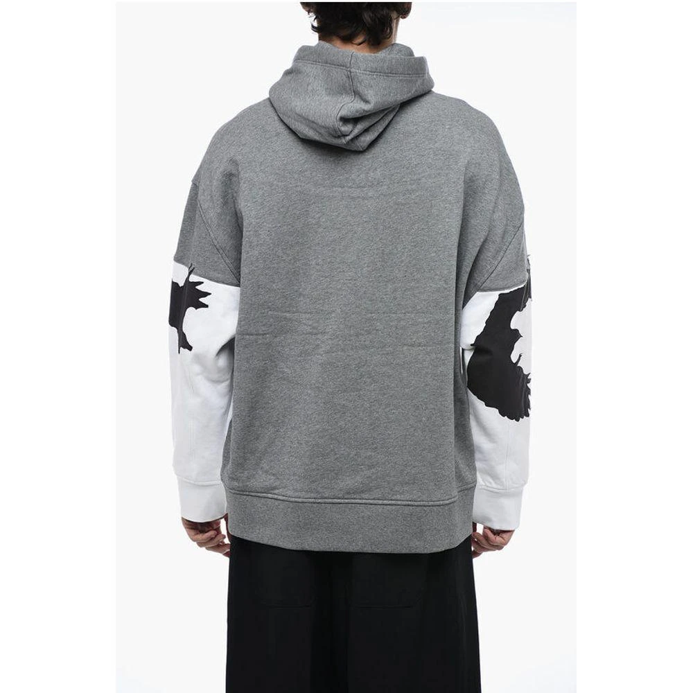 Neil Barrett Fleeced Cotton Hoodie with Suede Men's Patches 2