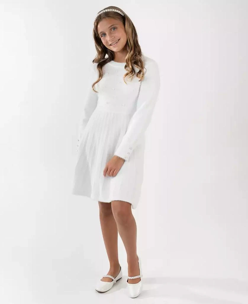 Rare Editions Girls
7-16 Long-Sleeves Pleated Sweater Dress 1