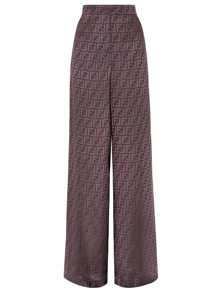 Fendi Fendi FF Jcquard High-Waist Straight-Leg Trousers 1