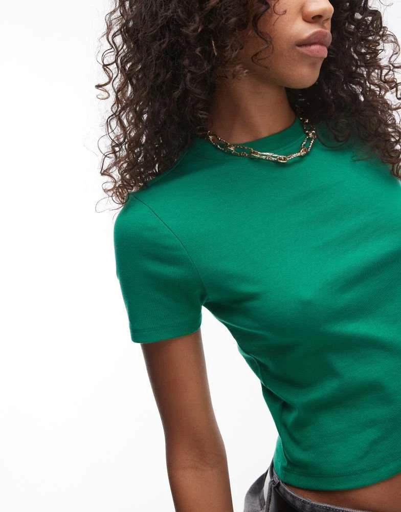Topshop Topshop shrunken everyday tee in bright green 4