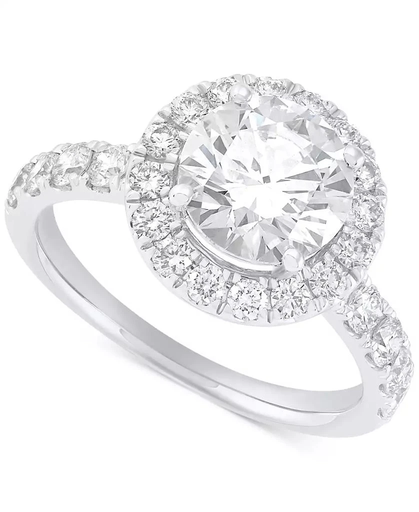Grown With Love IGI Certified Lab Grown Diamond Halo Engagement Ring (3 ct. t.w.) in 14k White Gold 1
