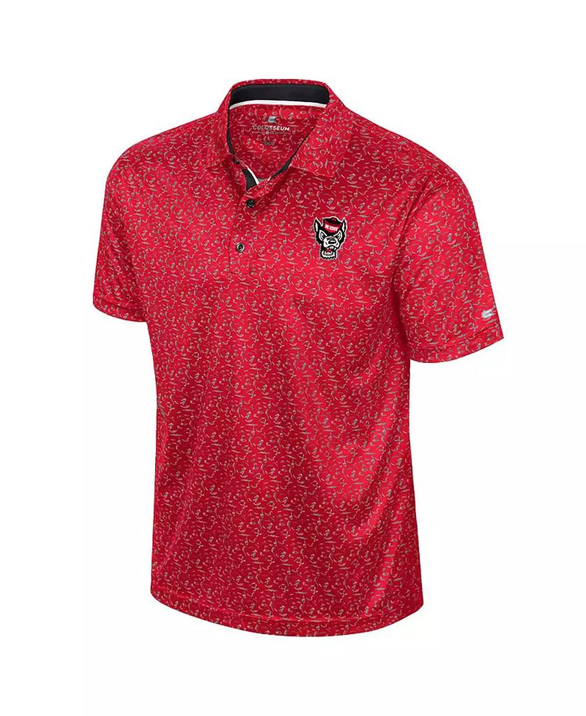 Colosseum Men's Red NC State Wolfpack Sublimated Golf Polo Shirt