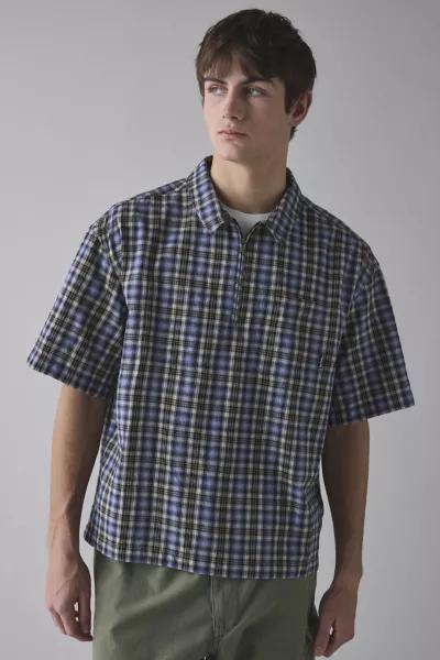 iets frans iets frans... Check Quarter Zip Short Sleeve Shirt