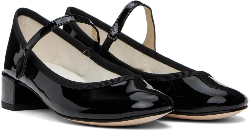 Repetto Black Rose Mary Jane Heels 4