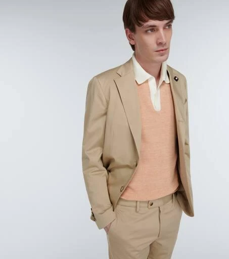 Thom Sweeney Knitted cotton and linen polo shirt 5