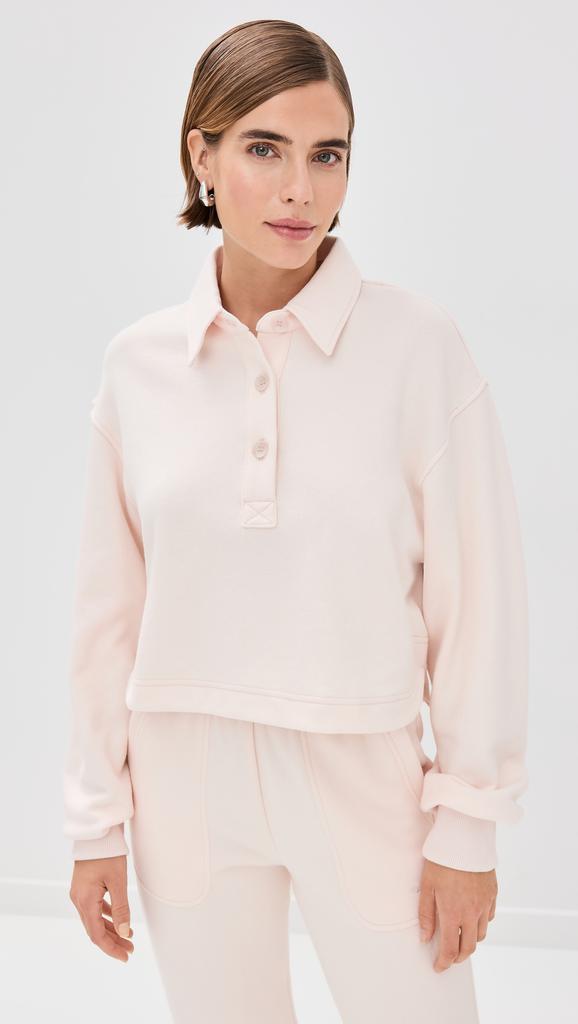 Sablyn Holden Cropped Henley Sweatshirt
