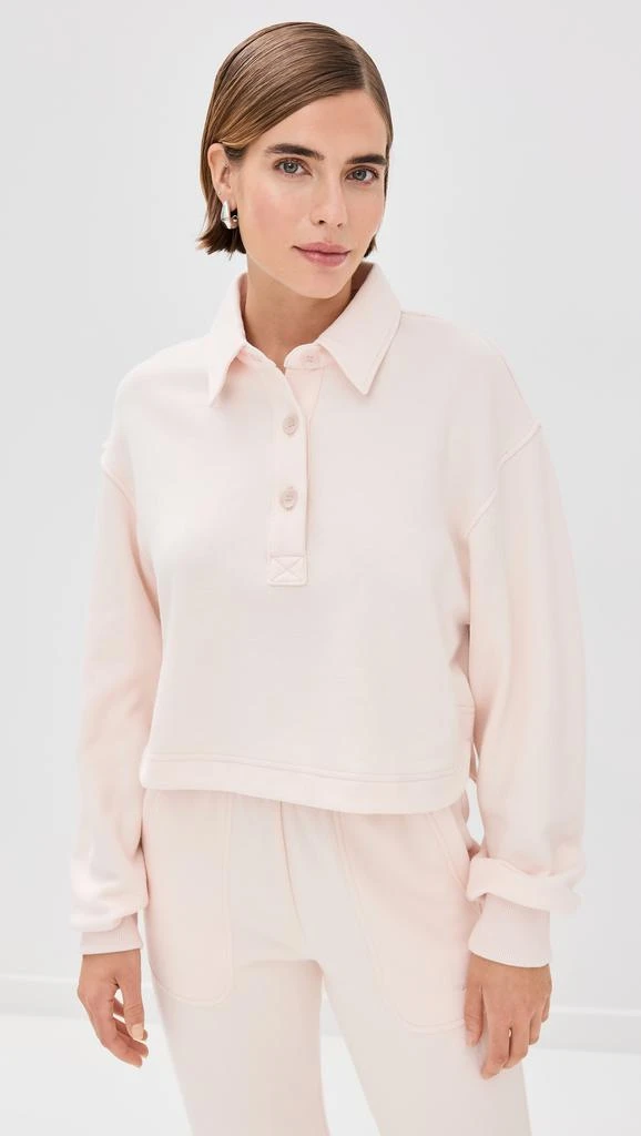 Sablyn Holden Cropped Henley Sweatshirt 1
