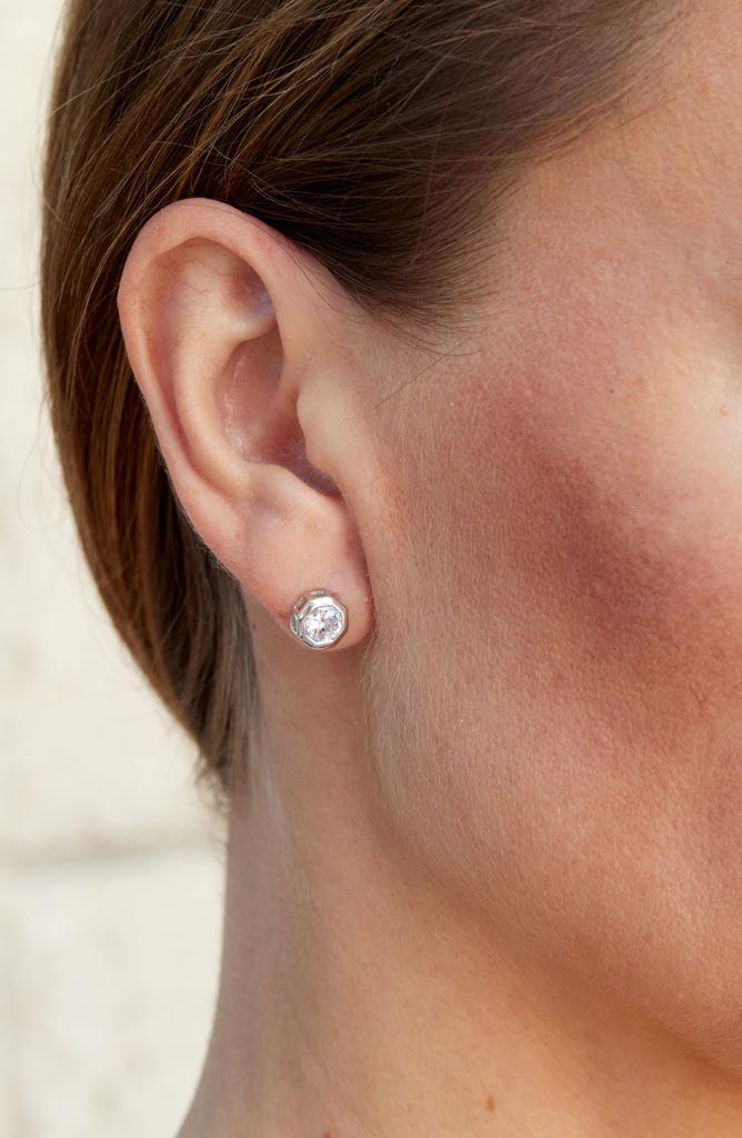 Savvy Cie Jewels CZ Octagonal Stud Earrings