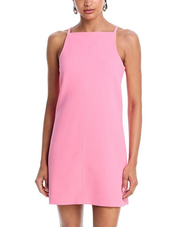 AQUA Crepe High Neck Mini Dress - Exclusive