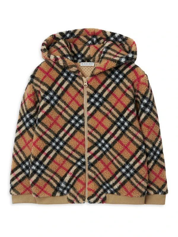 Burberry Little Kid's & Kid's Check Zip Fleece Hoodie 1