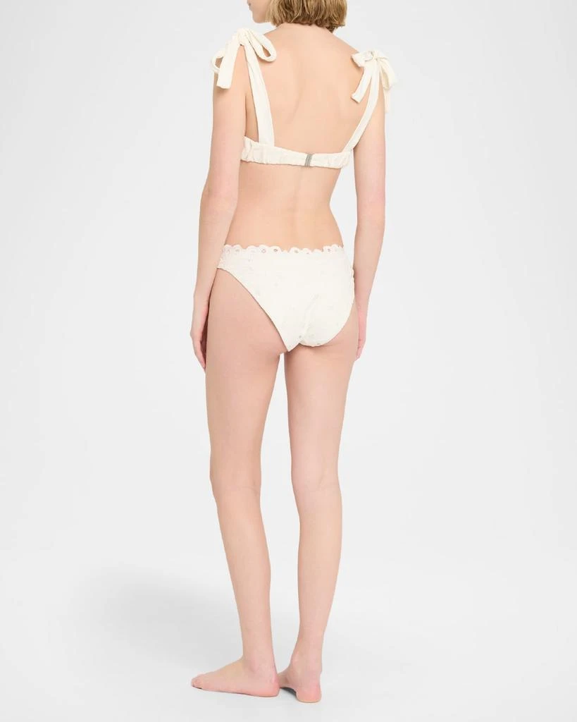 SIMKHAI Sofie Embroidered Tie-Strap Bikini Top 3