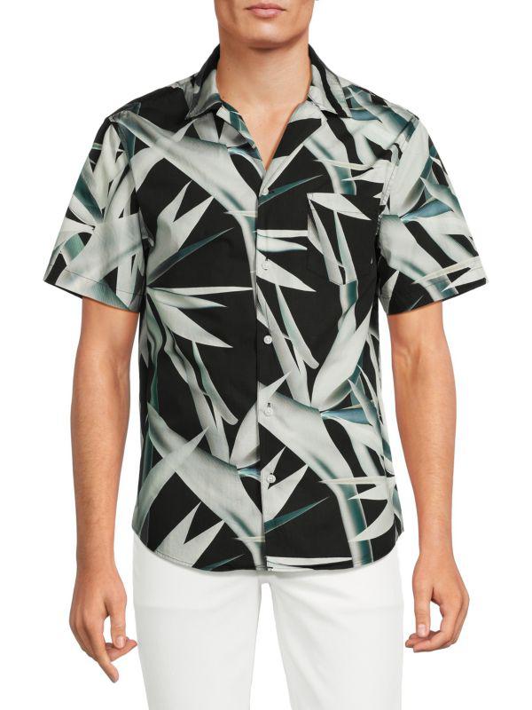 Original Paperbacks Florence Leaf-Print Camp Shirt