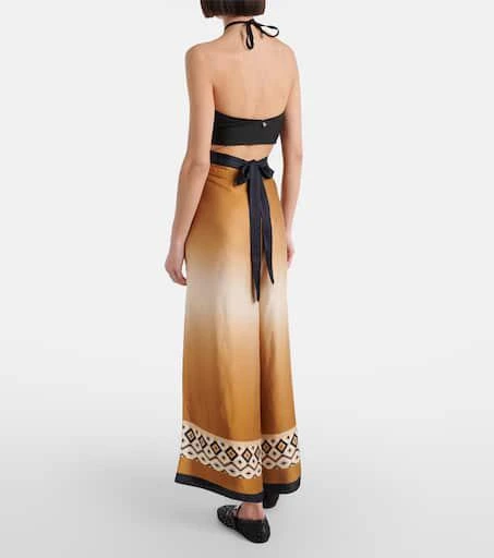 Max Mara Printed satin cropped wide-leg pants 3