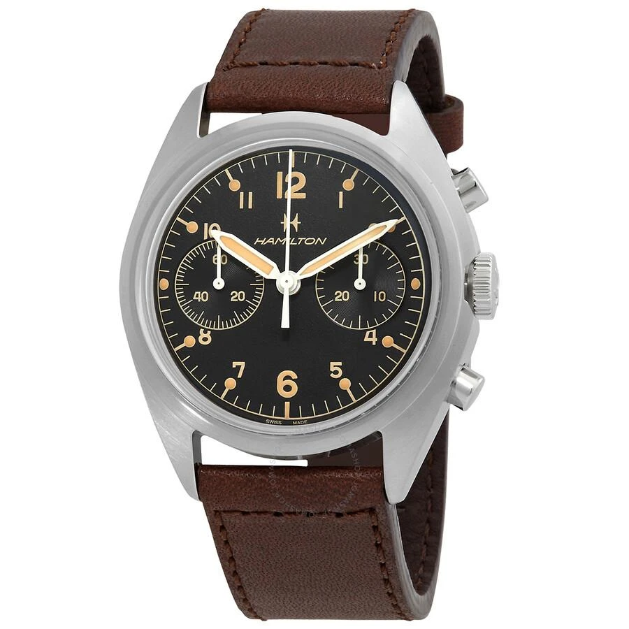Hamilton Khaki Aviation Pioneer Chronograph Hand Wind Black Dial Men's Watch H76409530 1